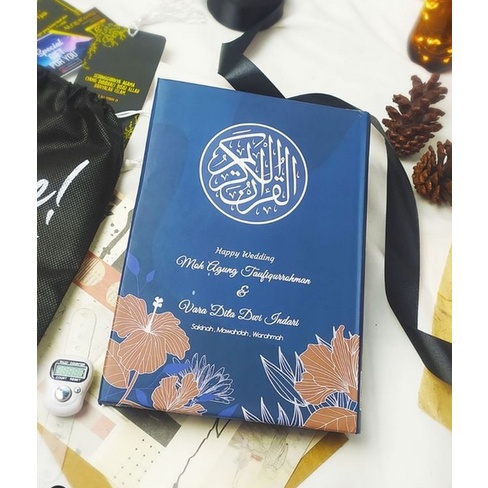 AL QURAN CUSTOME NAMA DESAIN REMAJA BESAR A4  SOUVENIR PERNIKAHAN HADIAH