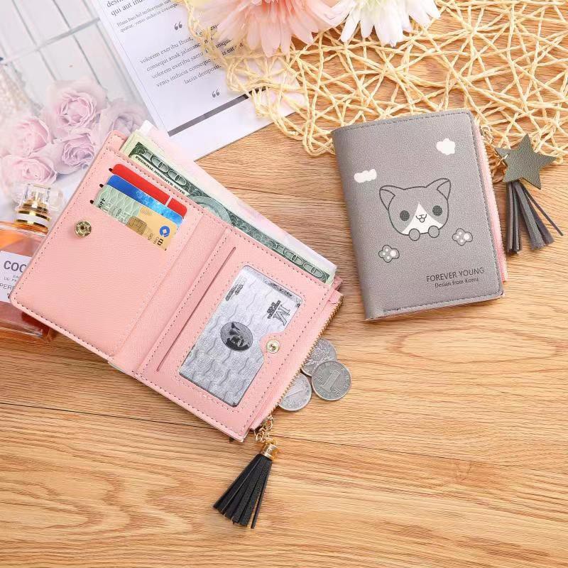 ♥TMALL88♥ DOMPET MINI WANITA AS3012 DOMPET RESLETING FREE GANTUNGAN GAMBAR KUCING