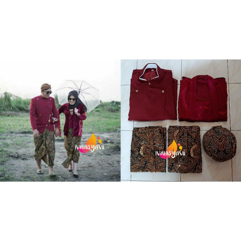 Baju Couple / Set Baju Prewed , Nuansa Marun