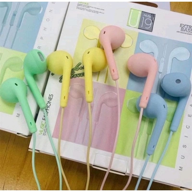 Earphone U-19 Music  / Handsfree Macaron U19
