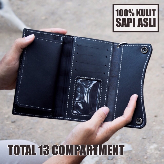 DOMPET BIKER 100% KULIT ASLI