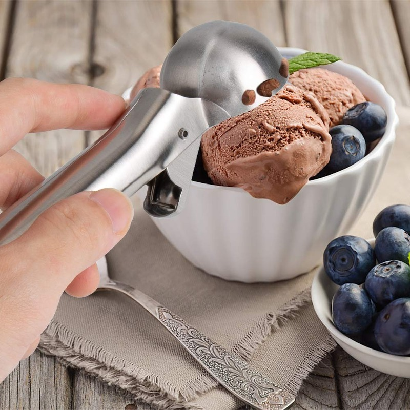 Sendok Scoop Es Krim / Semangka / Buah / Dessert Bahan Stainless Steel Anti Beku Untuk Dapur