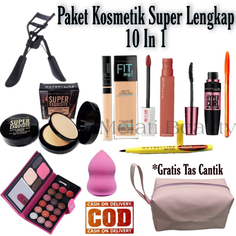 Paket Hemat Kosmetik 10 In 1 Terlaris / Paket Kosmetik Lengkap / Make Up Set Kecantikan