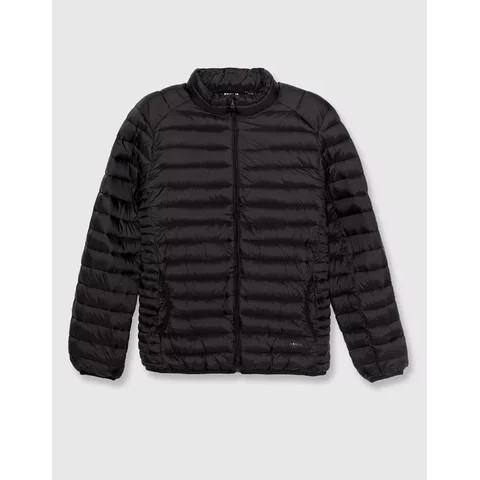 Jaket Winter Pull & Bear Puffer Quilted Padded Black Jacket Original