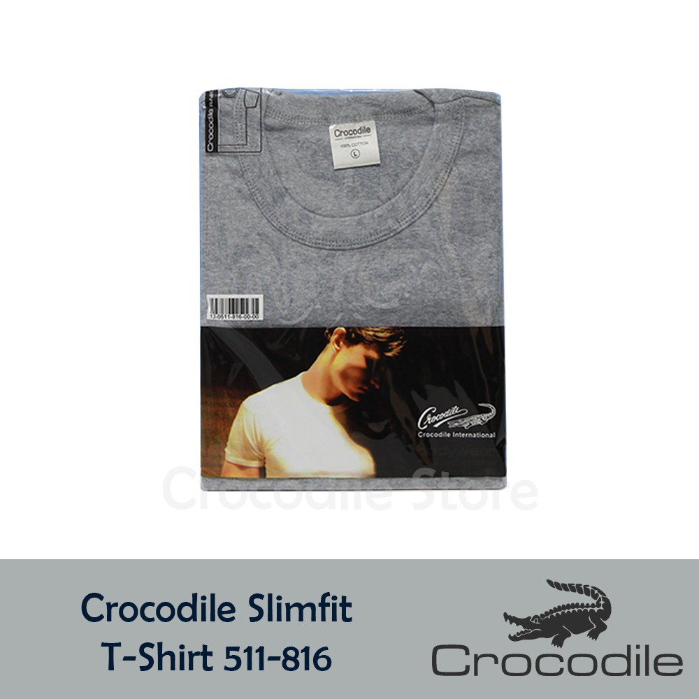 Kaos Oblong Polos Abu-abu Slim Fit Crocodile 511-816