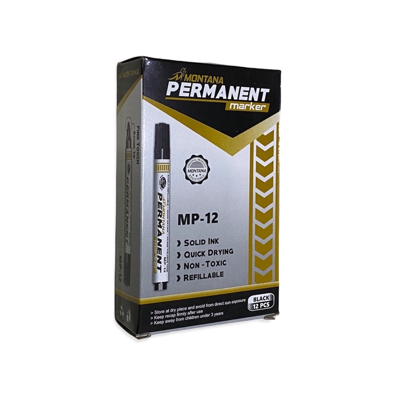 

Spidol Permanent 12 Pcs | Montana MP-12 Permanent/Tidak bisa dihapus