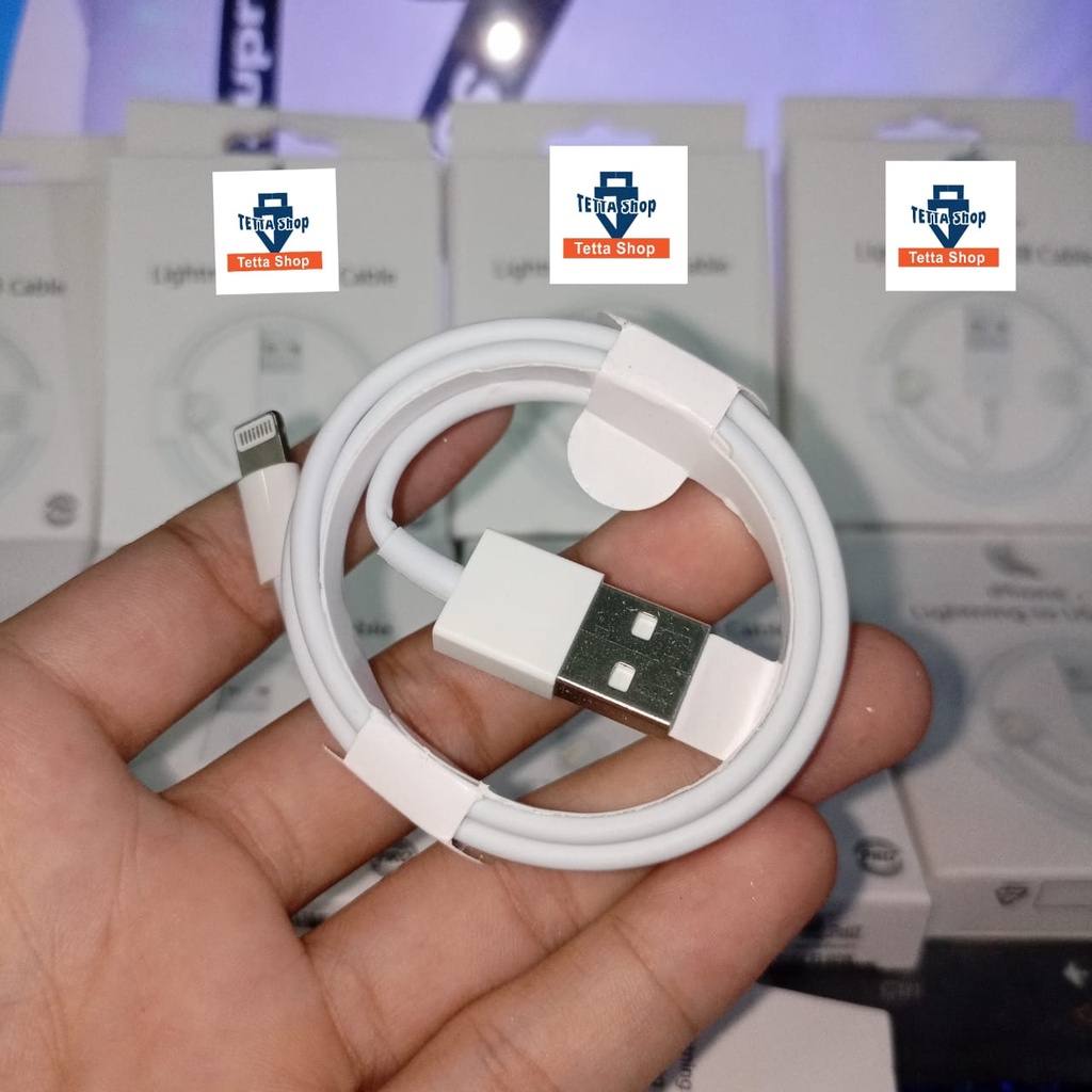 Kabel Cas Light Timbal Balik Warna Putih Flash Charging Gunakan Kepala Cas Ori Panjang Setengah Sampai 1 Meter