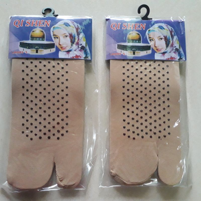 Kaos Kaki Stoking Jempol Tipis Anti Slip Wanita Warna Kulit Coklat Pendek Panjang Muslimah