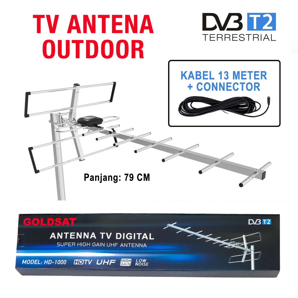 Antena TV Digital Outdoor GOLDSAT HD-1000 / Antena TV Luar