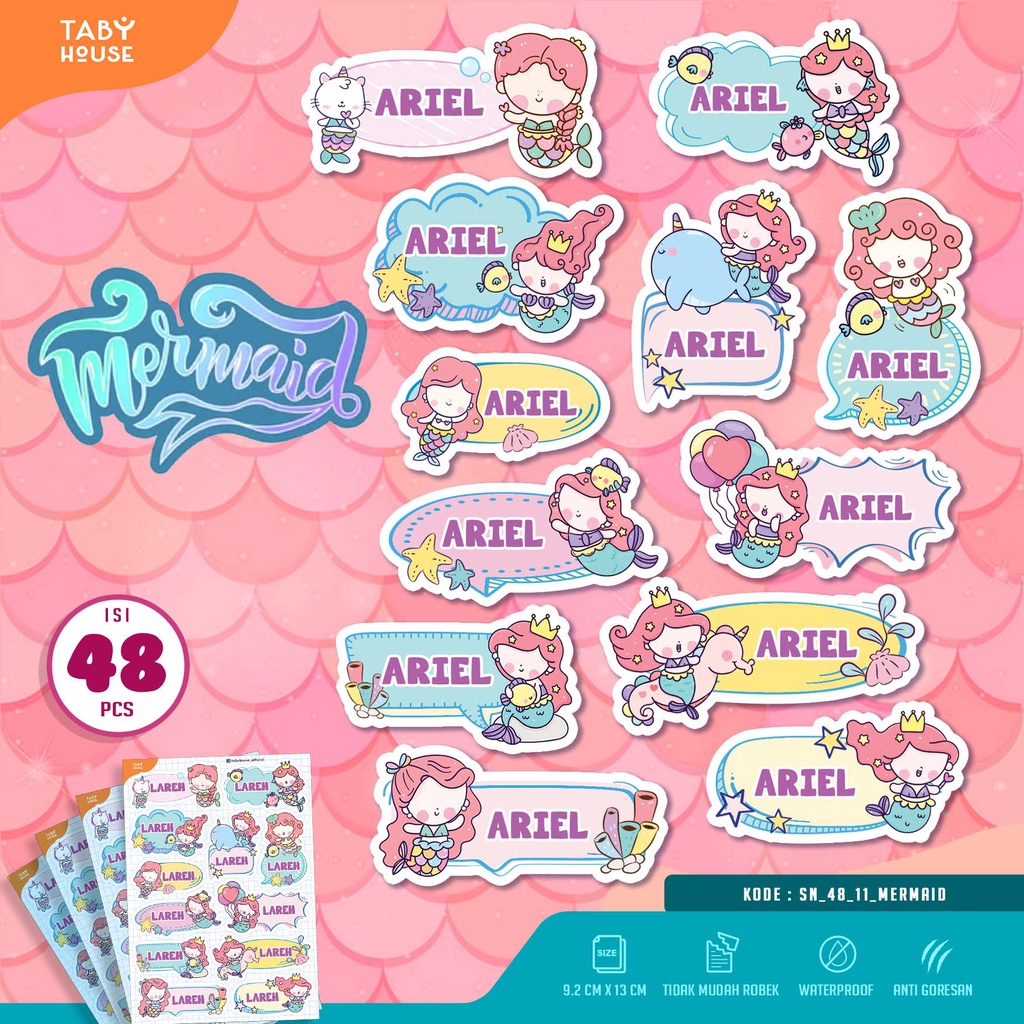 

Sticker Nama MERMAID isi 48
