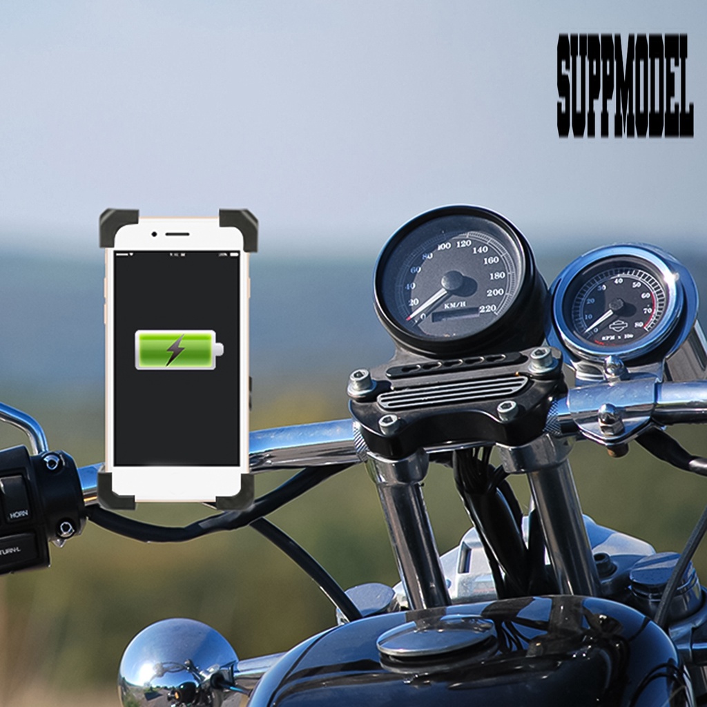 Holder Charger Handphone 15W Rotasi 360 Derajat Tahan Lama Untuk Motor / Mobil