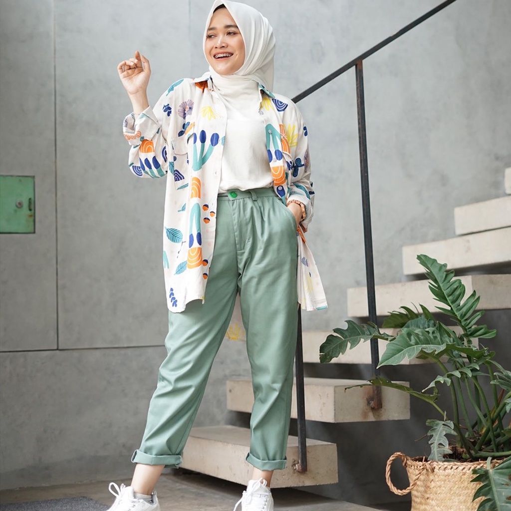 BAGGY PANTS JUMBO CELANA BAHAN WANITA CELANA PANJANG WANITA JUMBO CELANA KERJA WANITA JUMBO BAGGY PANTS