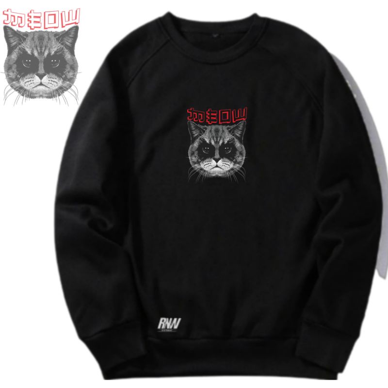 COD M-XXXL Jaket Pria Sweater Hoodie Pria Distro ORI CREWNECK BOHEL MEOW DISTRO