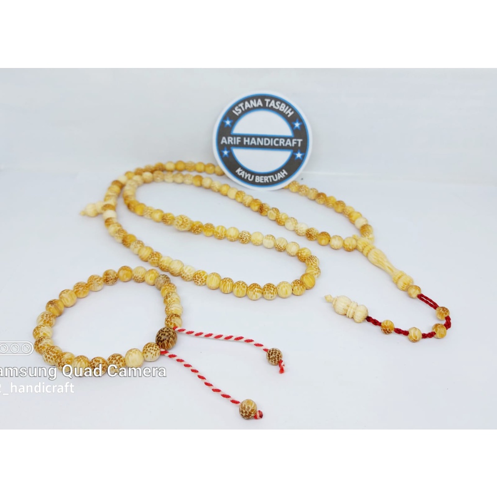 tasbih dan gelang kayu nibung putih 8mm terbaru