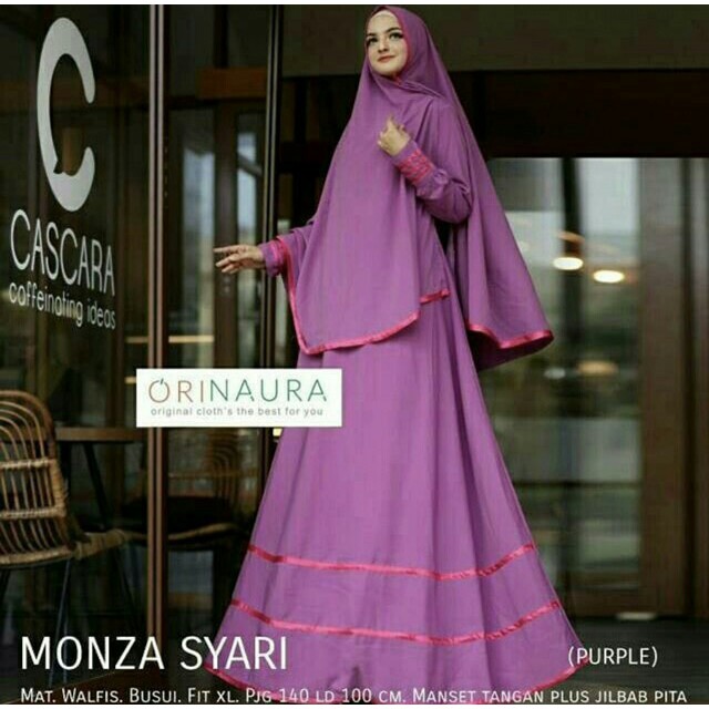 HOPYLOVY - Gamis Jersey List Pita MOUNZA SYARI