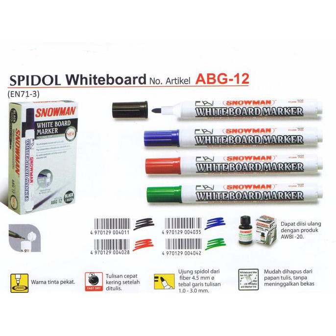 

Diskon SPIDOL SNOWMAN WHITE BOARD ABG Big Sale