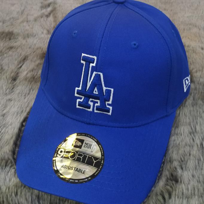 topi baseball LA MLB new era nine forty - Biru Putih