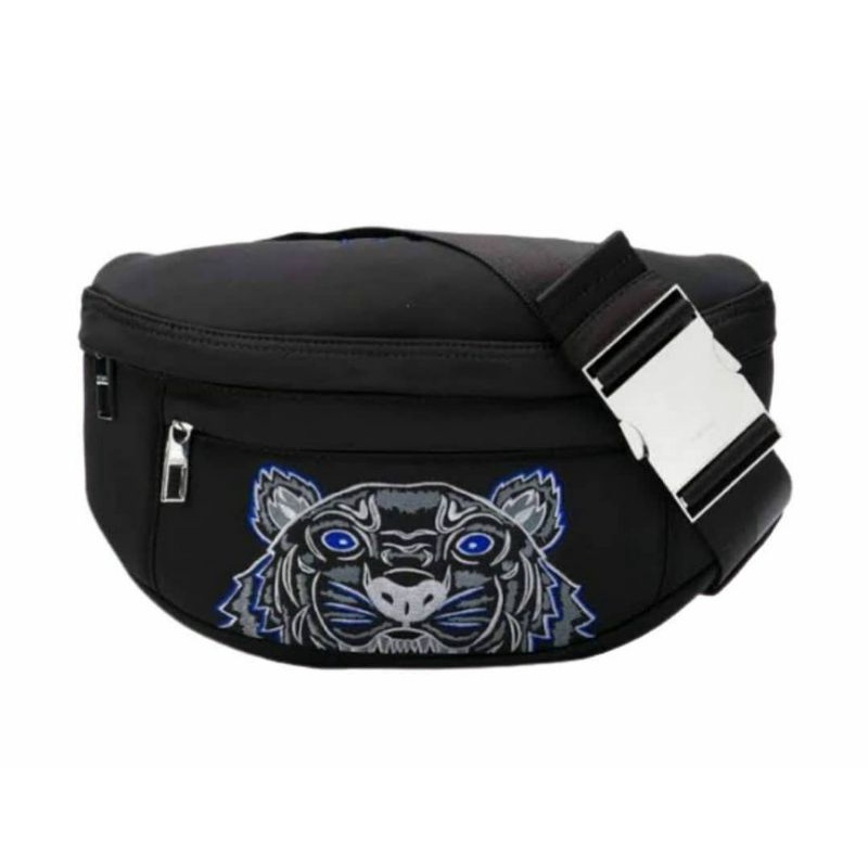 KENZ0 LOGO WAISTBAG BUMBAG TIGER BLUE