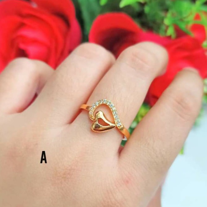 Cincin Dewasa Permata kombinasi warna gold perhiasan remaja modern (COD)