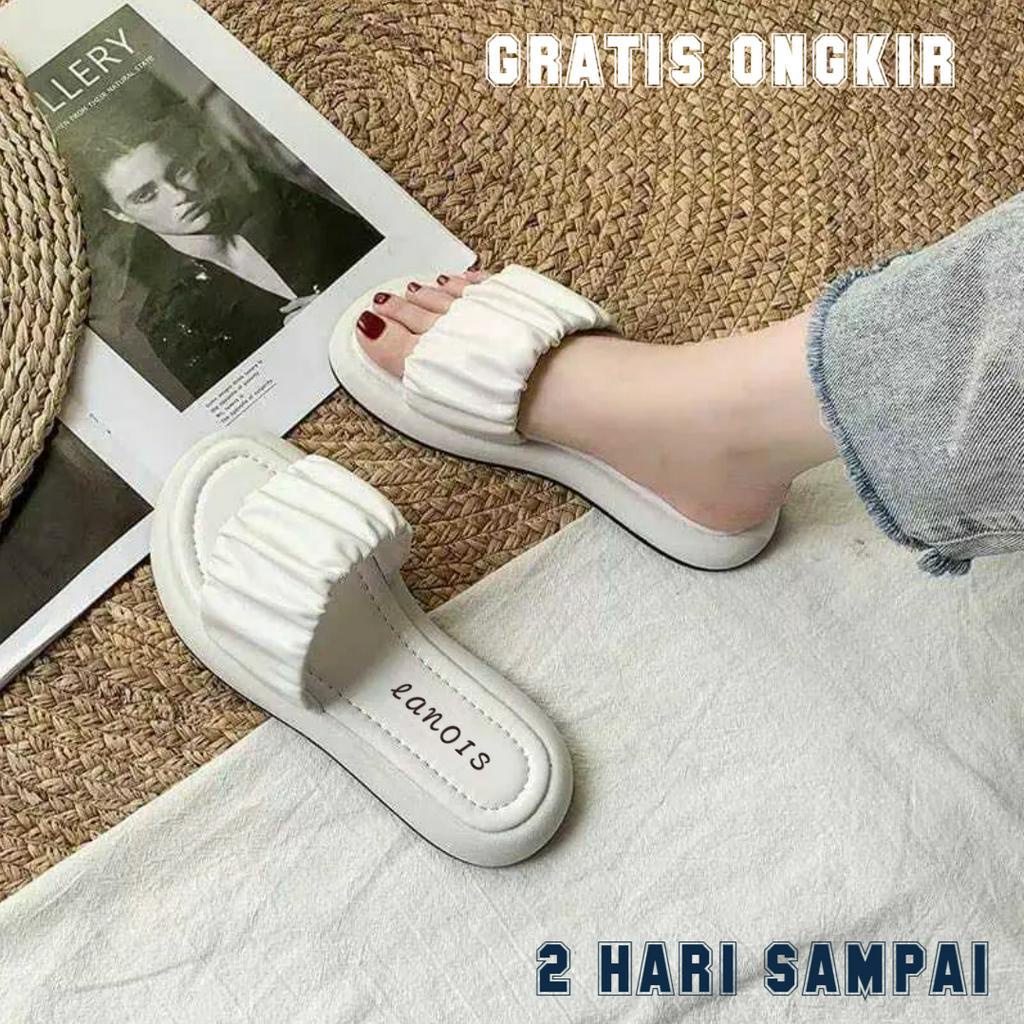 Sandal Jelly Serut Kerut Wanita Import Korean Style