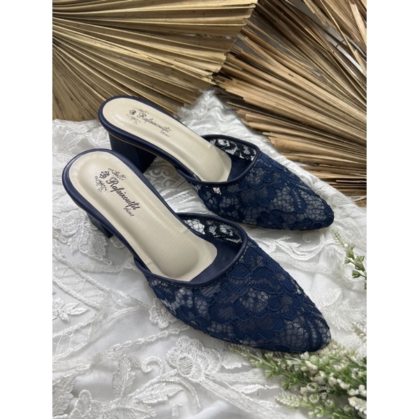 sepatu wanita seyla navy tinggi 5cm tahu