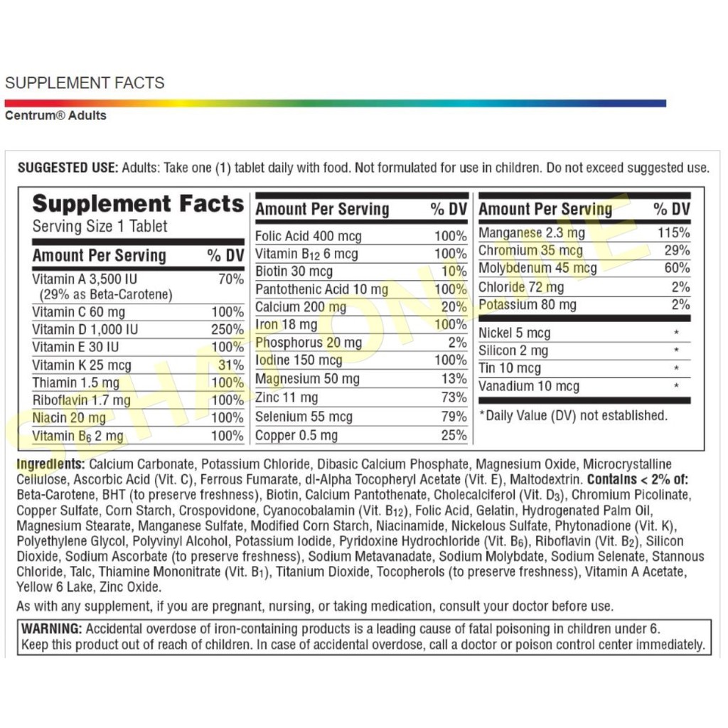 Centrum Adults Under 50 - 60 Tablets