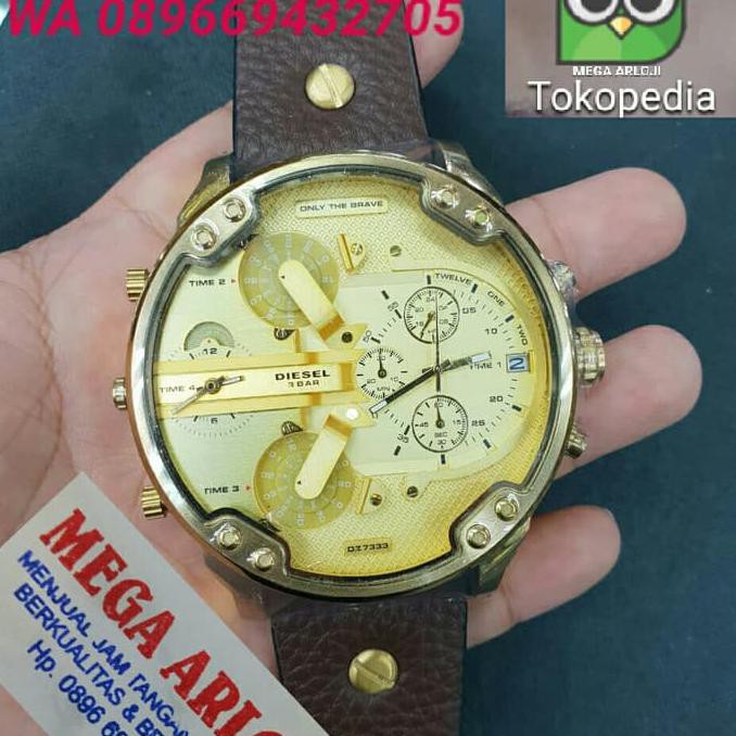 JAM TANGAN COWOK DIESEL MONSTER DZ7333 GOLD SUPER PREMIUM AAA
