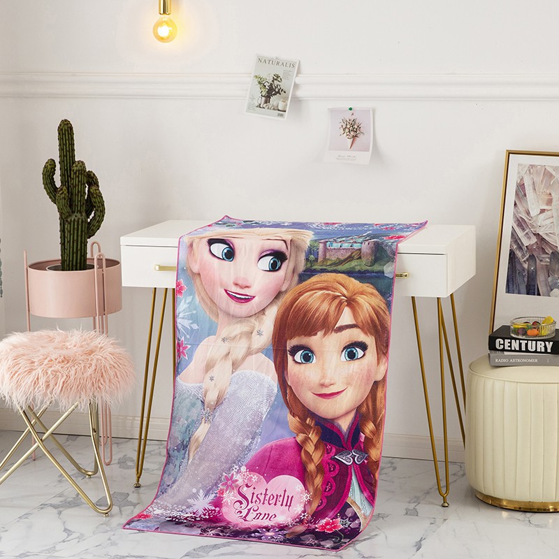 Handuk Anak Karakter 70x140cm Jumbo Dewasa anak2 Microfiber Mandi Lembut Besar Tebal Micro FIber H1-Frozen