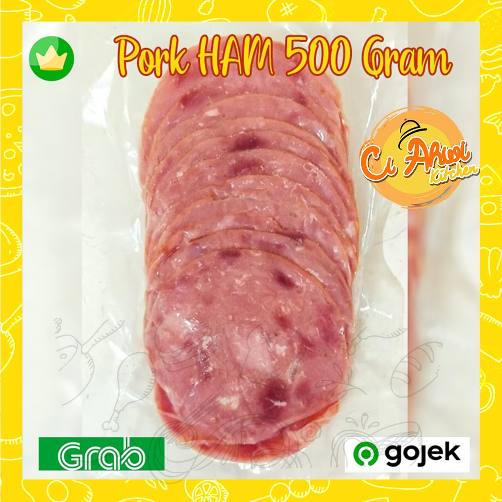 

Pork Ham Daging Babi Smoked Premium Frozen Food Makanan Beku Siap Saji 500 Gram Sandwich ASLI Bali