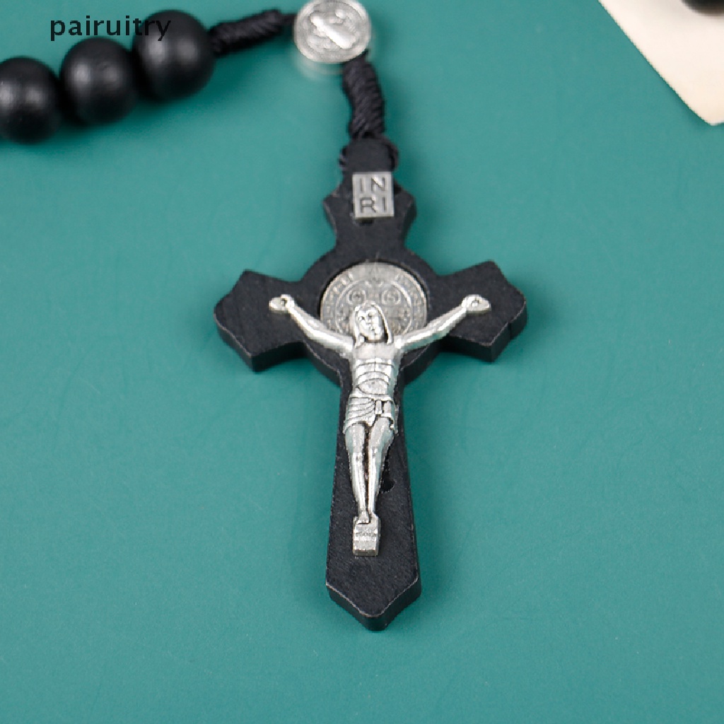 Prt Kalung Rosario Desain Manikmaniksalib Yesus Warna Hitam Gaya Antik Untuk Priawanita