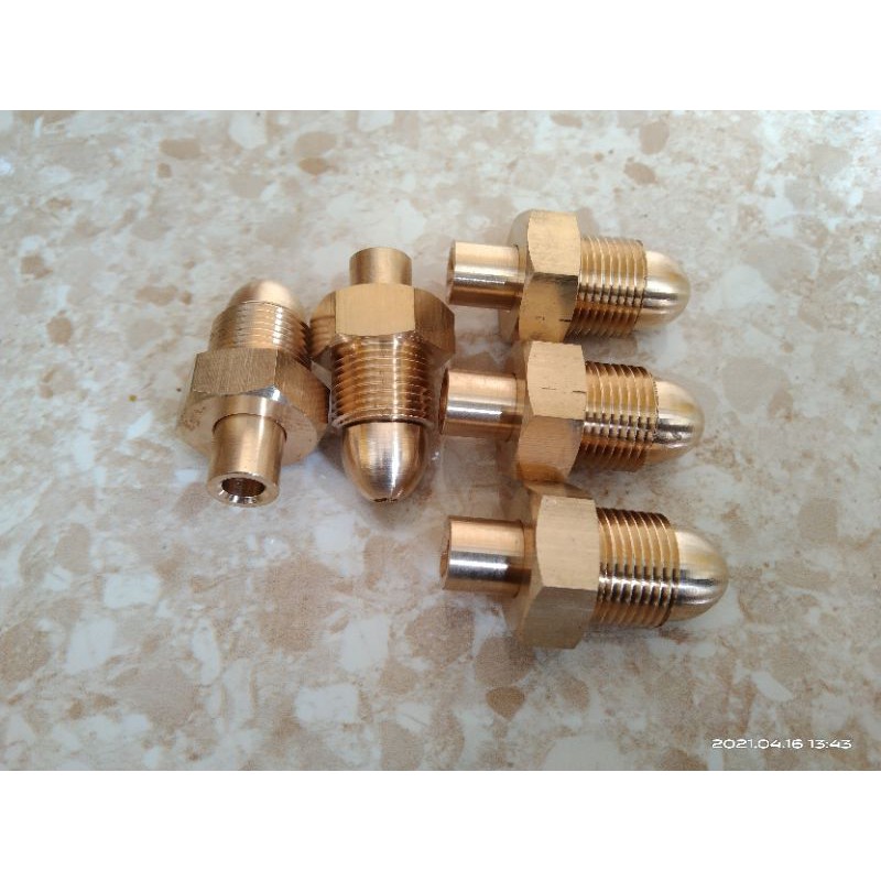 Nepel Oksigen Las atau Drat Sepasang Kuningan Batangan