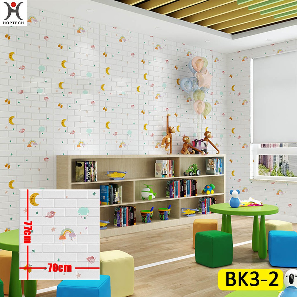 Wallpaper dinding 3d motif gambar wallfoam Dekorasi Kamar murah 70x77cm-5