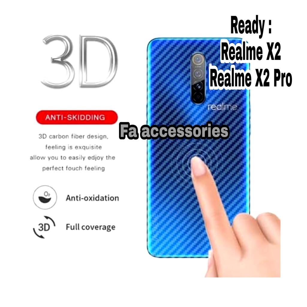 Skin Carbon Realme x2 x2pro pro Carbon antigores belakang back skin