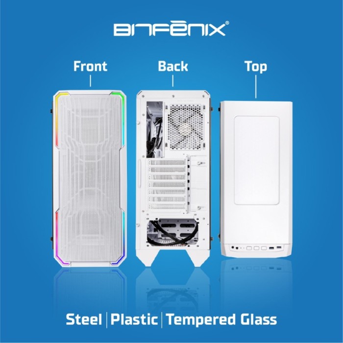 PC Case Gaming Bitfenix Enso Mesh White Free 4Fan ARGB