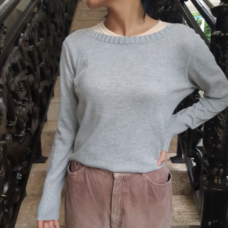 Sweater Cardigan Sonoma Second Abu-abu