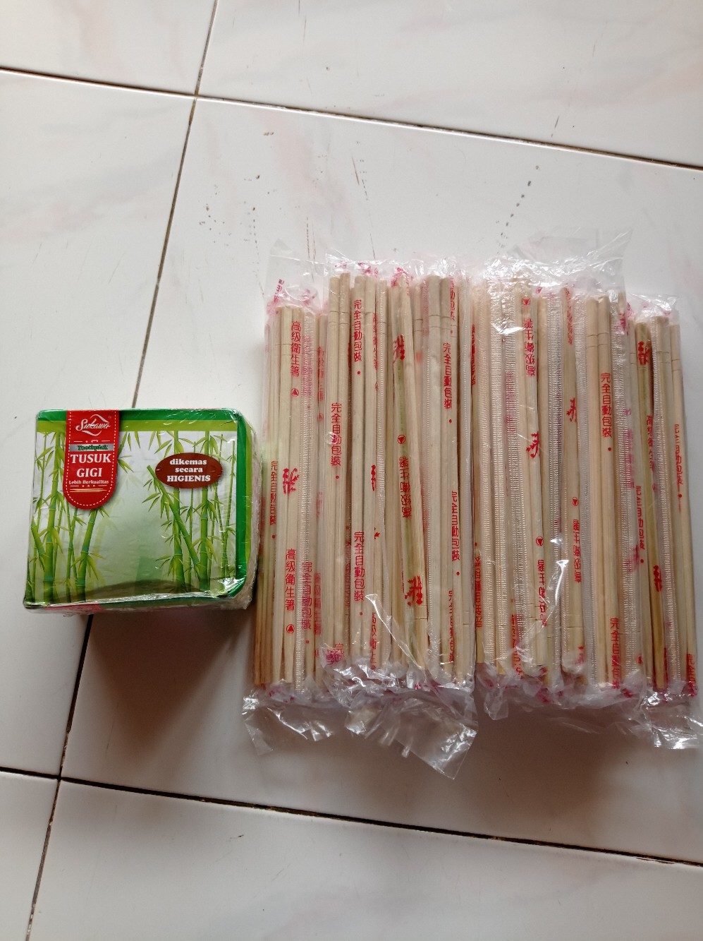 Sumpit Bambu Sekali Pakai Termurah 1 Pack Isi 20 Pasang Sumpit / Sumpit Bambu Steril