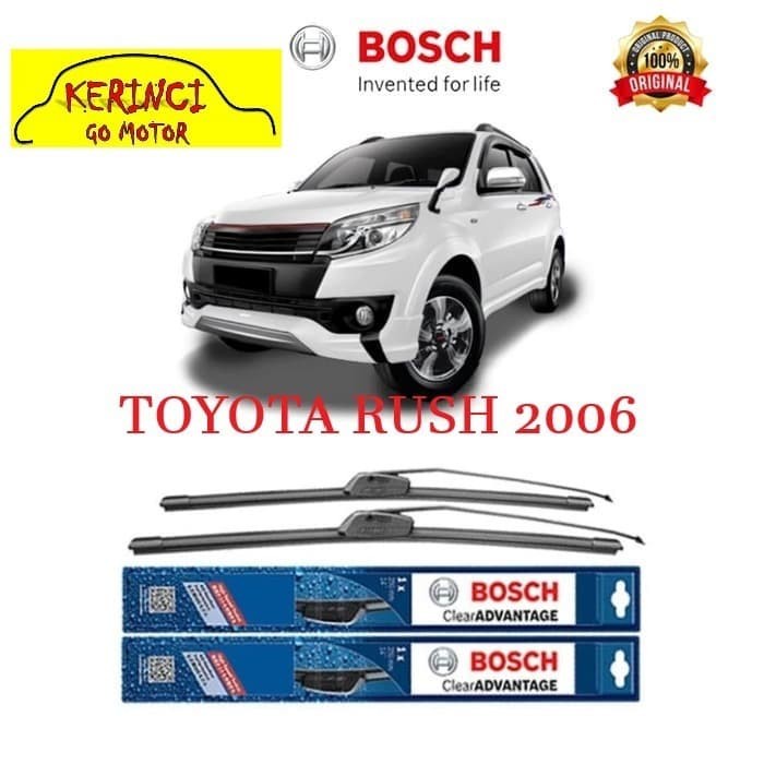 WIPER BOSCH CLEAR ADVANTAGE TOYOTA RUSH 2006 21&quot; &amp; 18&quot; SEPASANG WIPER