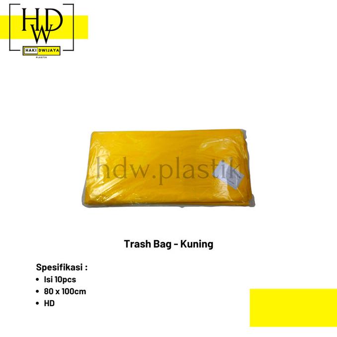 ,,,,,,,] [Isi 10Pcs] Plastik Sampah / Trash Bag 80x100cm Kuning HD035
