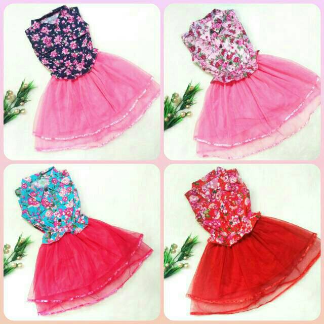 Dress anak 2-3 tahun dress tutu kemeja anak perempuan
