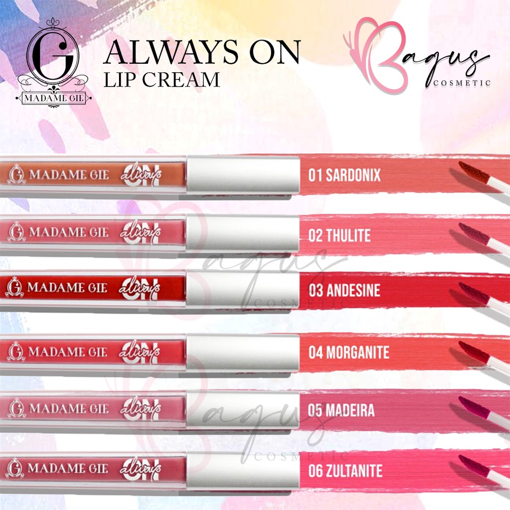 ⭐BAGUS⭐ MADAME GIE ALWAYS ON | Lip Cream / Liquide Packaging Baru (4GR)