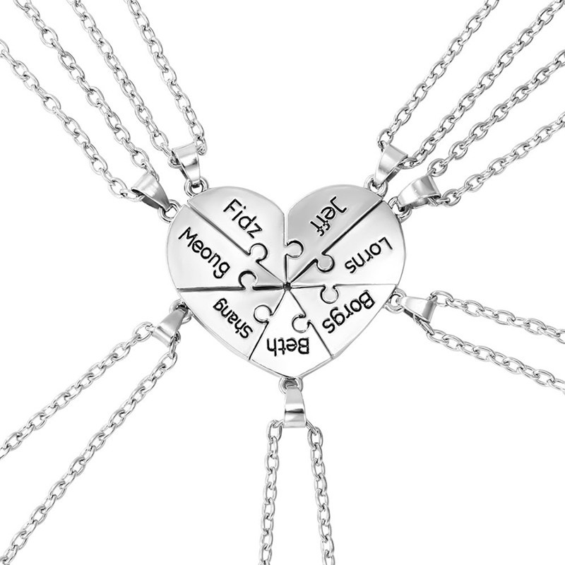 Kalung Rantai Liontin Hati Motif Tulisan Best Friend Gaya Korea Untuk Wanita