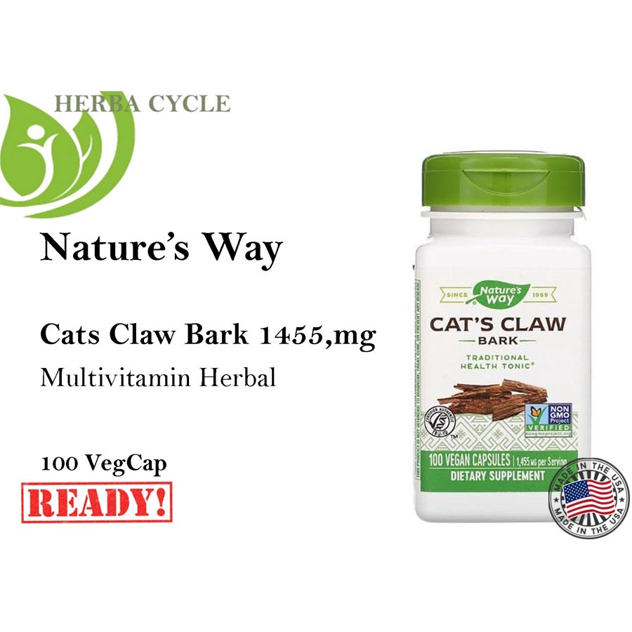 Natures Way Cats Claw Bark 485 mg 100 VegCaps ORI USA