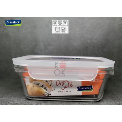 Buruan Beli - Wadah Makanan Kaca Tahan Panas Oven Safe Microwave Glasslock Ori Korea - Kotak 405Ml,