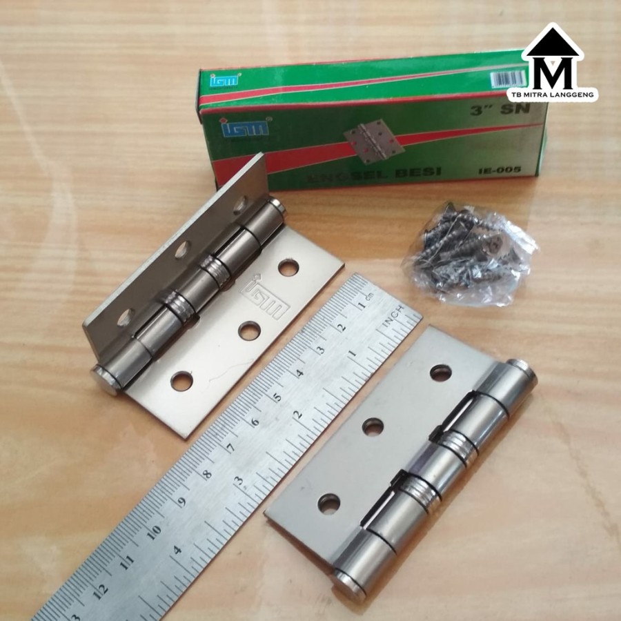 Engsel Besi Ukuran 3 Inch Untuk Pintu Jendela Lemari Isi 2 Pcs IE 005