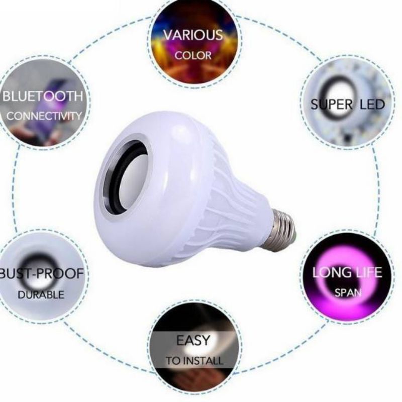 Bohlam Lampu LED Musik Bluetooth Speaker Futako LDS-10  Remote 1 Pcs