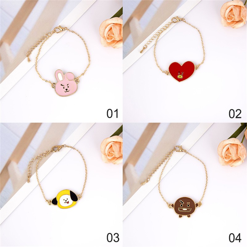 KPOP BTS Cartoon BT21 Bracelet Bantan Boys TATA CHIMMY COOKY Jewelry Fans Gift