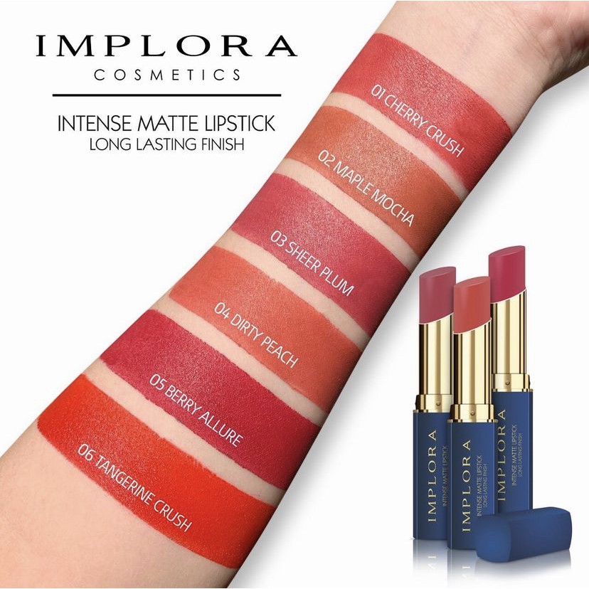 Implora Lipstick Intense Matte Long Lasting Finish Implora Lipstick Matte Original Bpom Halal Murah