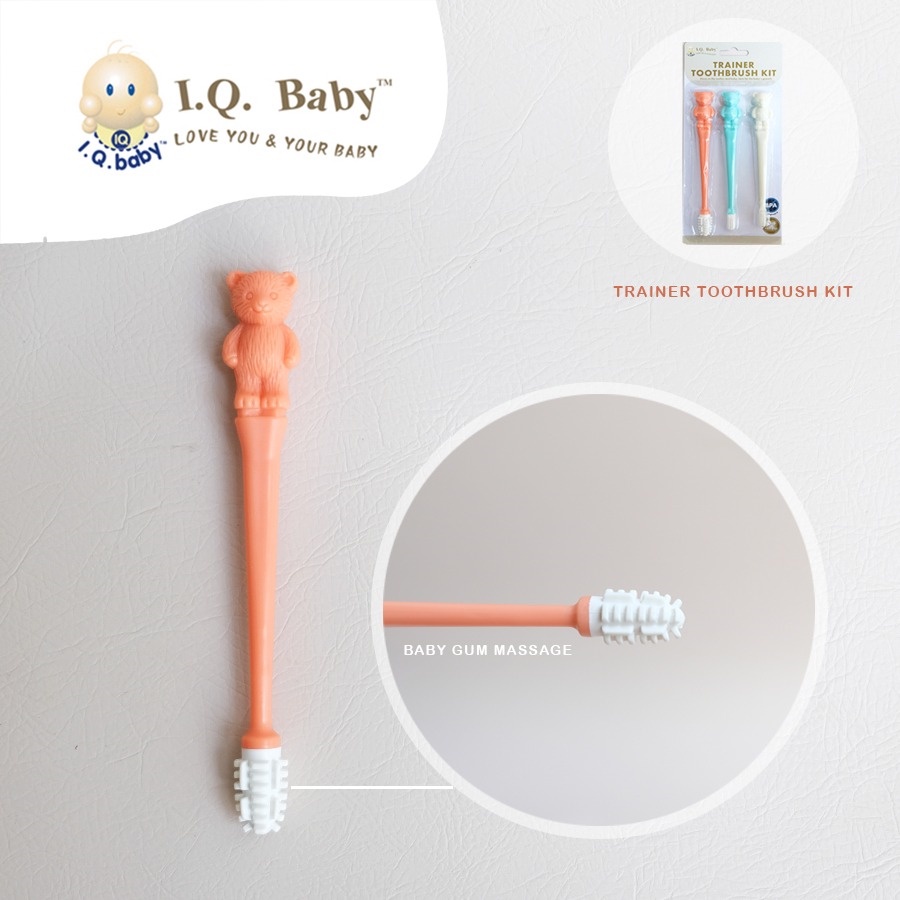 [TOMS] IQ BABY (1set isi 3pcs) Tooth Brush Trainer 3 Steps / Sikat Gigi Anak 3 Steps / Sikat Terapi Bicara Wicara Autis