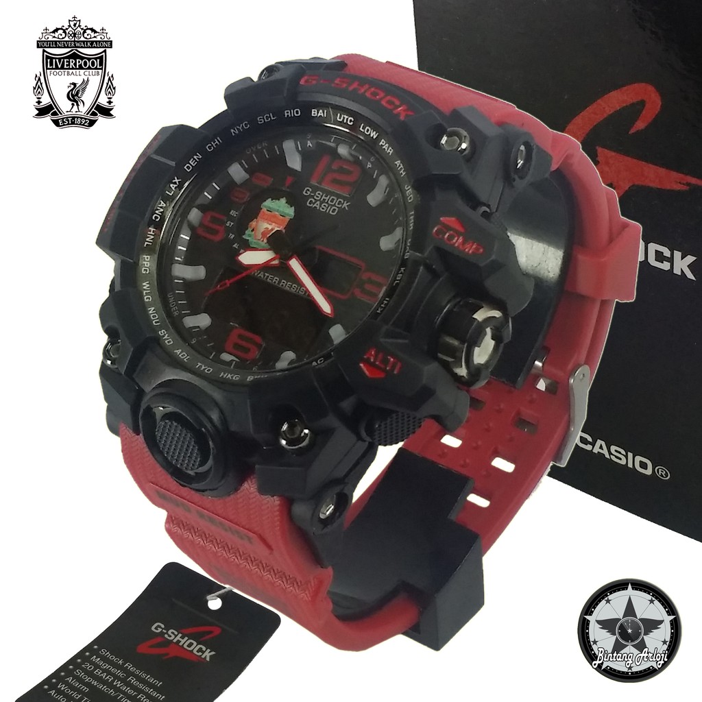 { TOP } JAM TANGAN LIVERPOOL DUAL TIME (Tali Merah)