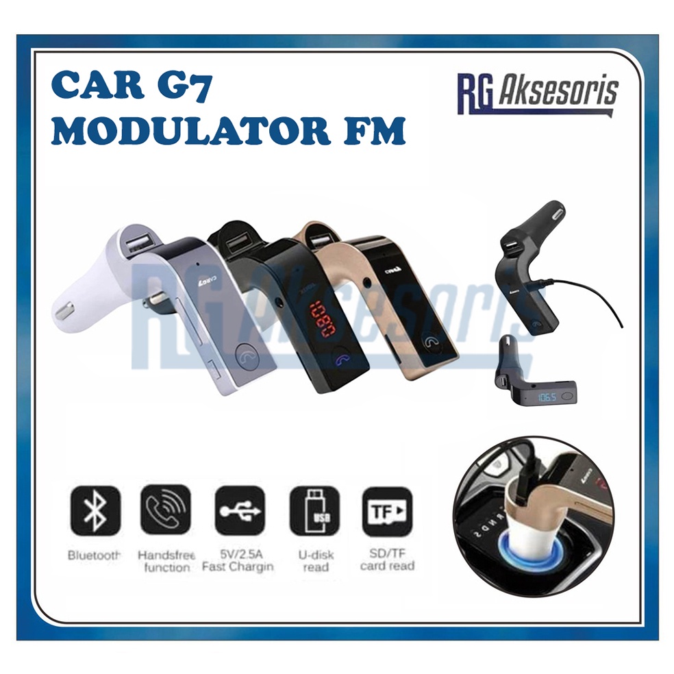 Jual RGAKSESORIS CAR G7 MODULATOR FM Transmitter Bluetooth Charger